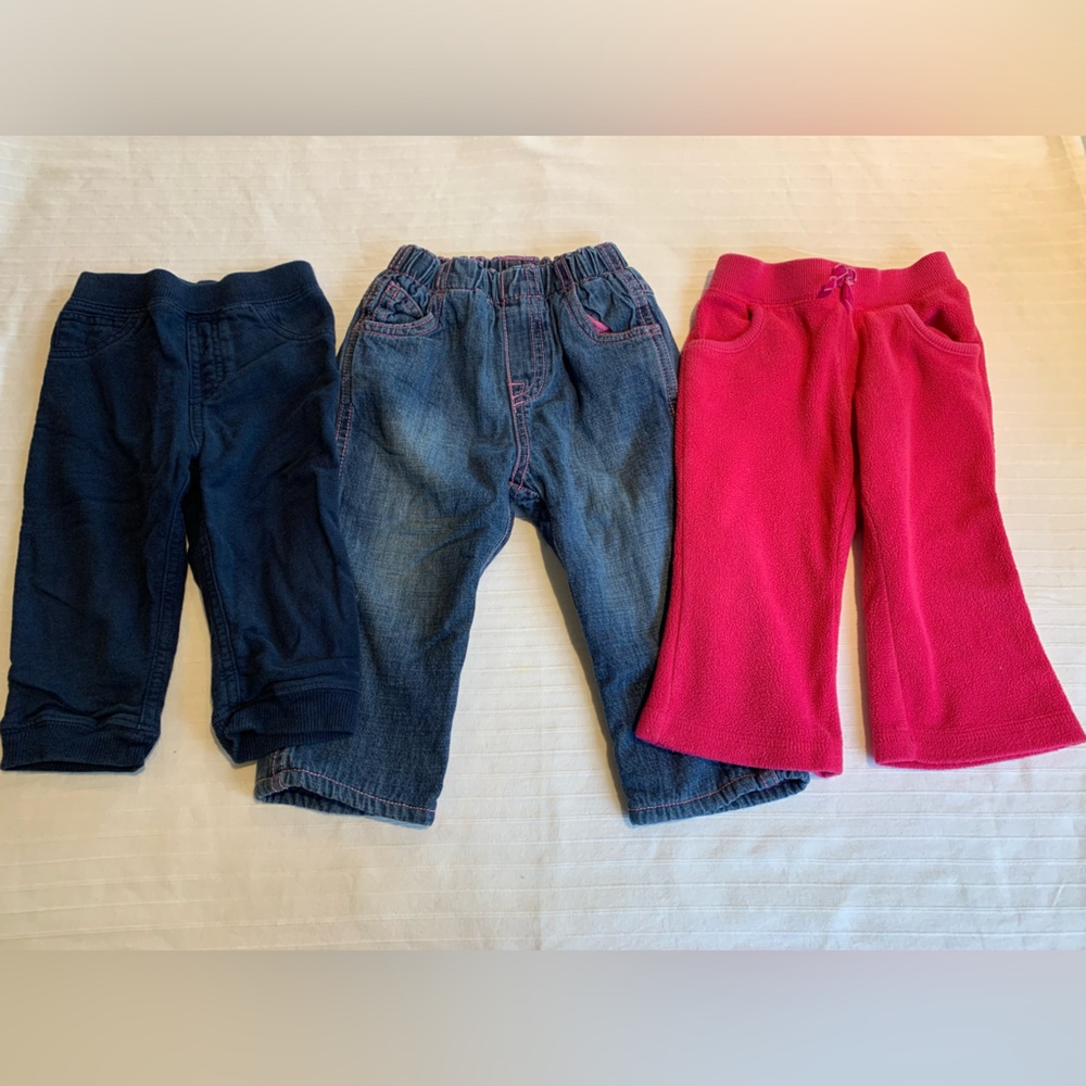 Trio of cozy 12mo girls pants